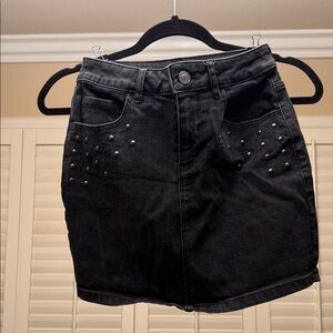 Garage Black Studded Skirt